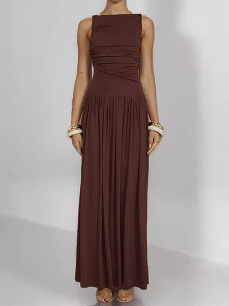 Full Size Ruched Sleeveless Maxi Dress Plus Size - alternate view 7