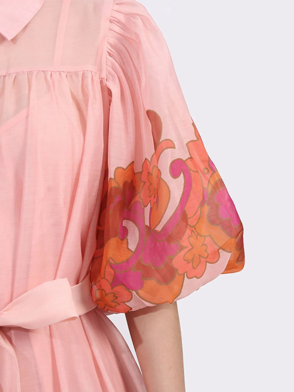 Button Front Puff Sleeve Dress - alternate view 10