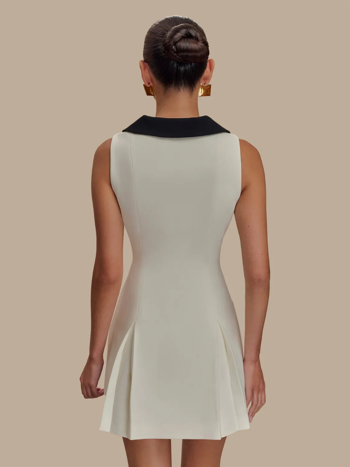 Button Front Sleeveless Mini Dress - alternate view 2