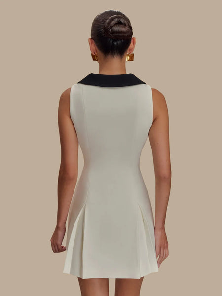 Button Front Sleeveless Mini Dress - alternate view 2