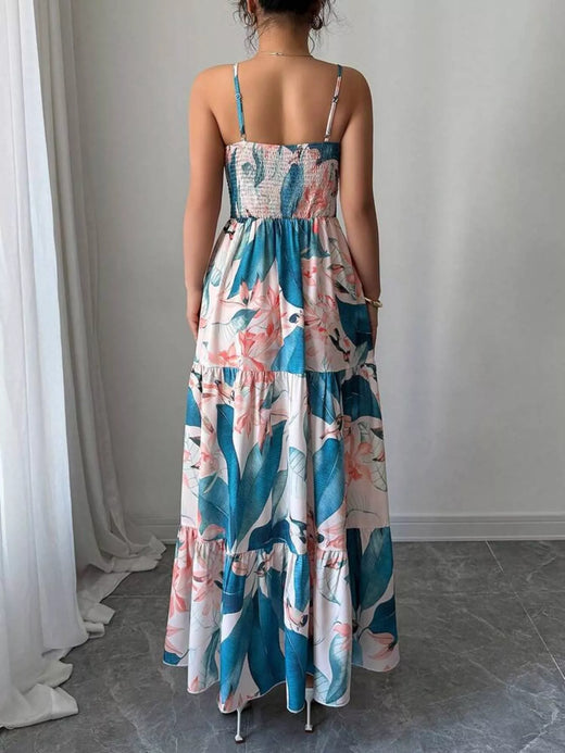 Floral Print Tiered Maxi Cami Dress - alternate view 2