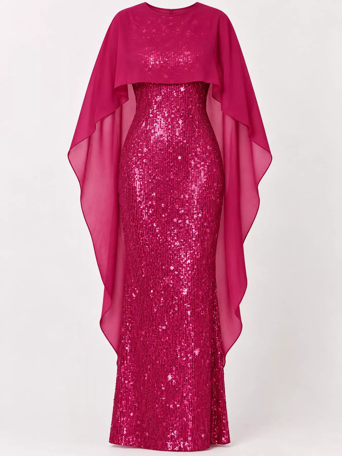 Sequin Cape Overlay Evening Dress - alternate view 30