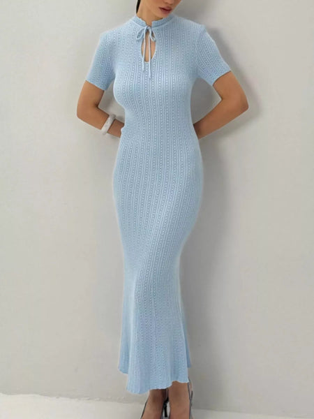 Short Sleeve Knitted Mermaid Dress - alternate view 14