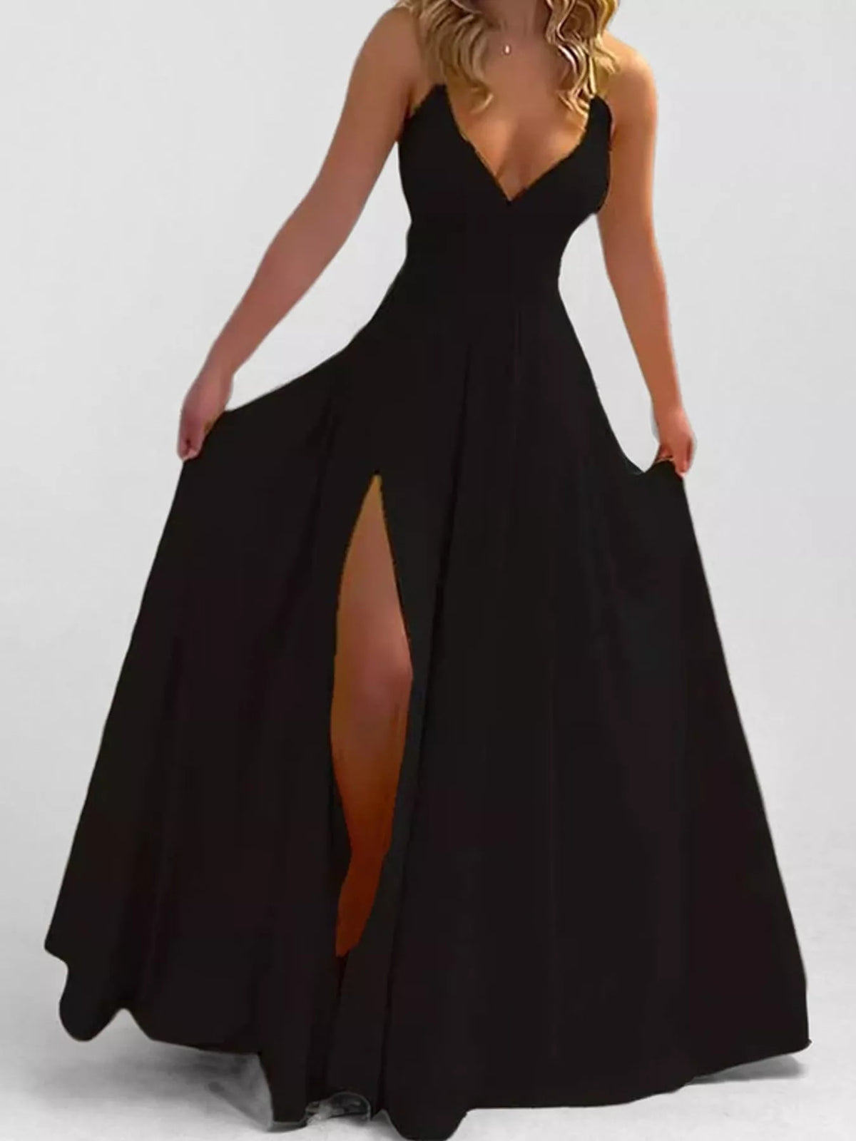 Full Size Sleeveless High-Slit Flowy Maxi Dress Plus Size - alternate view 6