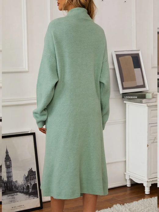 V-Neck Cami Dress and Open Front Cardigan Sweater Set - alternate view 6