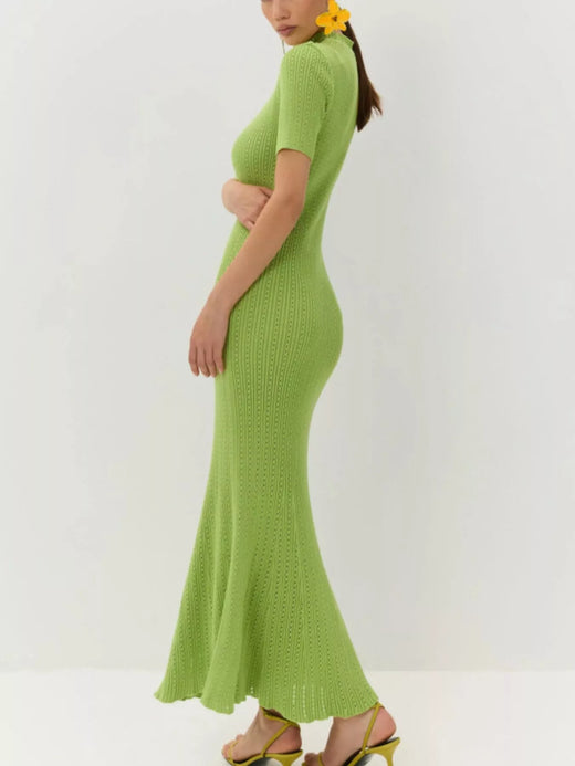 Short Sleeve Knitted Mermaid Dress - alternate view 2