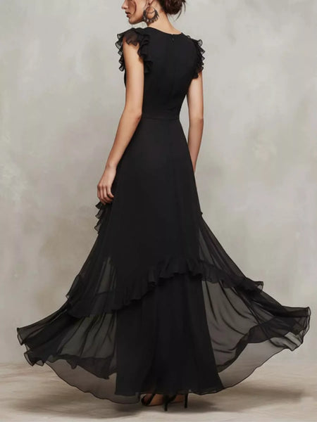 Sheer Ruffle Trim Maxi Dress - alternate view 5