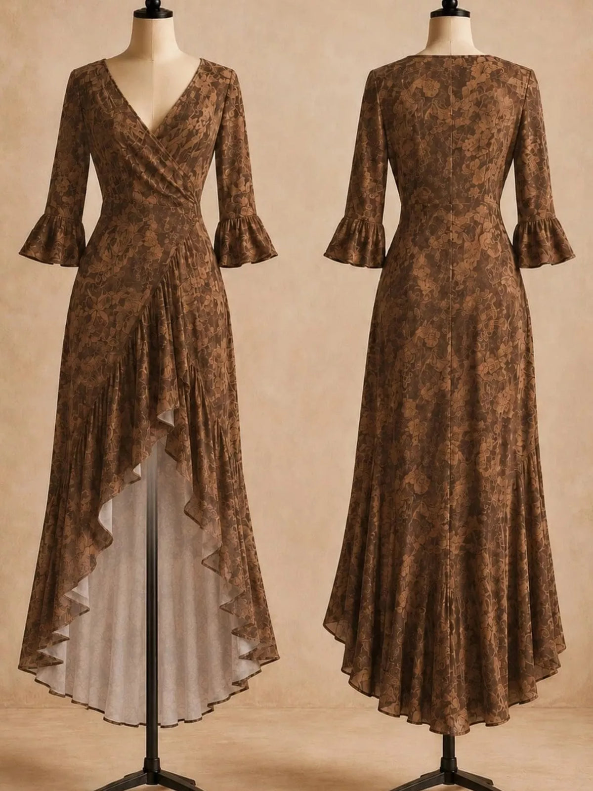 High-Low Ruffled Maxi Dress - alternate view 2