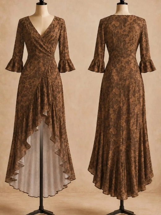 High-Low Ruffled Maxi Dress - alternate view 2