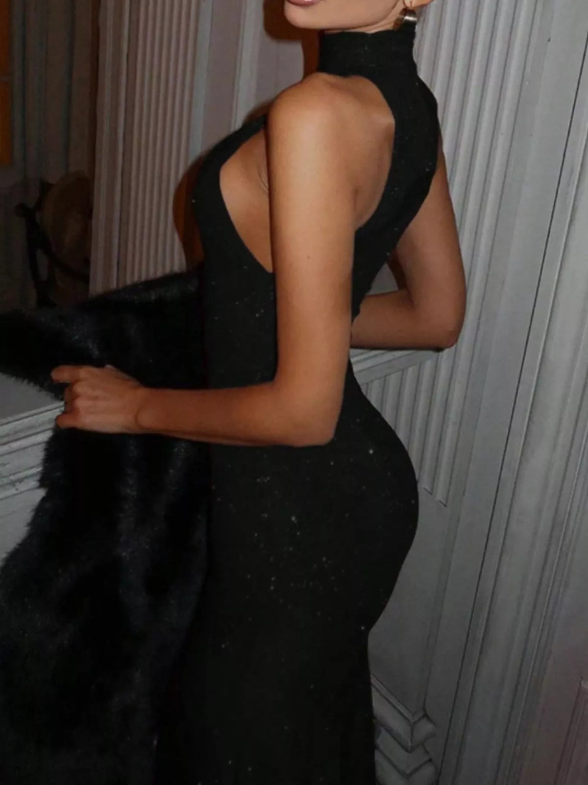 Sequin Sleeveless Maxi Dress - alternate view 5