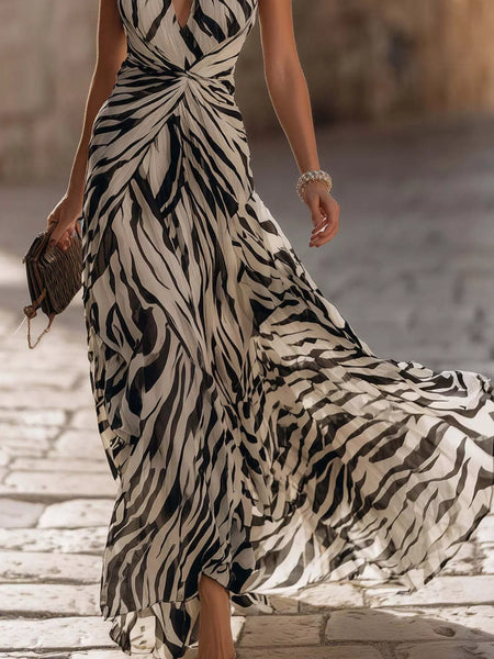 Halter Neck Ruched Maxi Dress - alternate view 13
