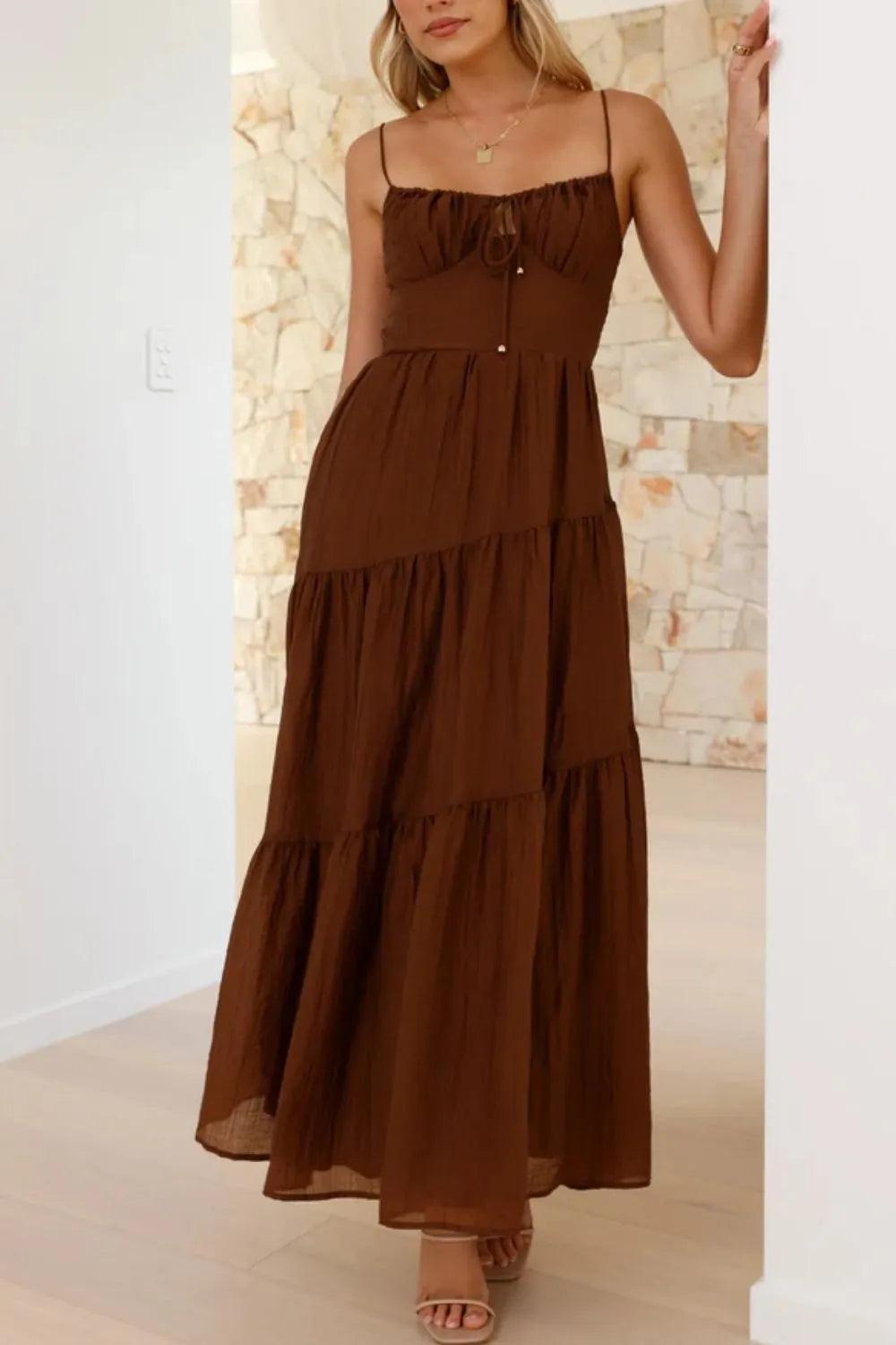 Ruched Smocked Back Cami Dress - alternate view 23