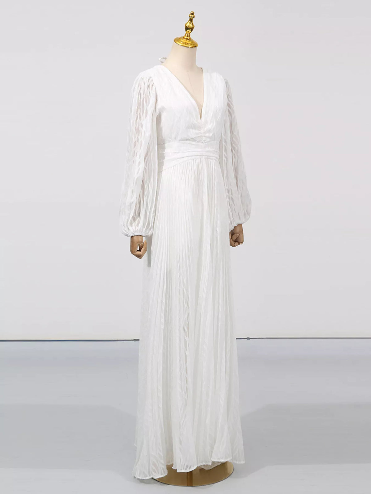 V-Neck Long Sleeve Maxi Dress - alternate view 5