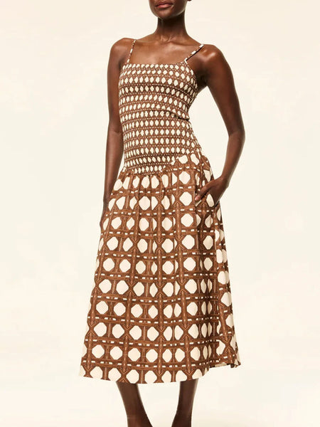 Geometric Pattern Cami Midi Dress - alternate view 3