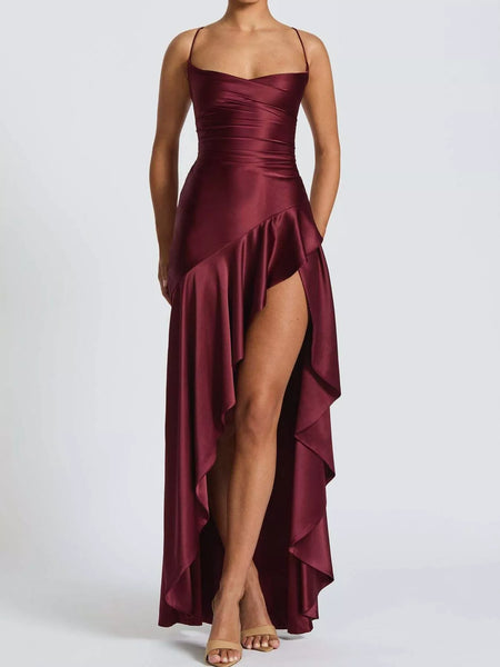 High-Low Ruffle Hem Evening Dress - alternate view 17
