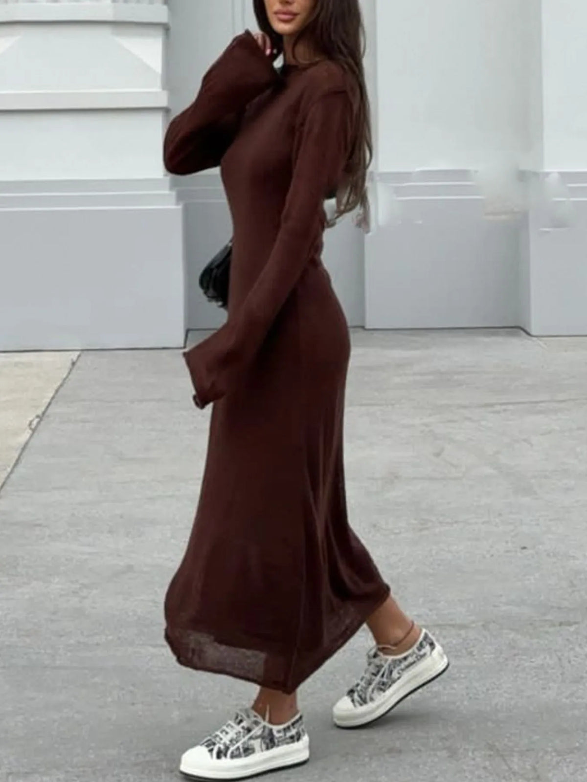 Ribbed Knit Cami Dress and Cover Up Sweater Set - alternate view 19