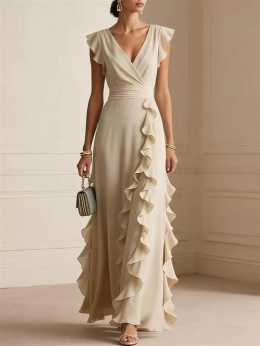 Ruffled Surplice Maxi Dress - alternate view 3