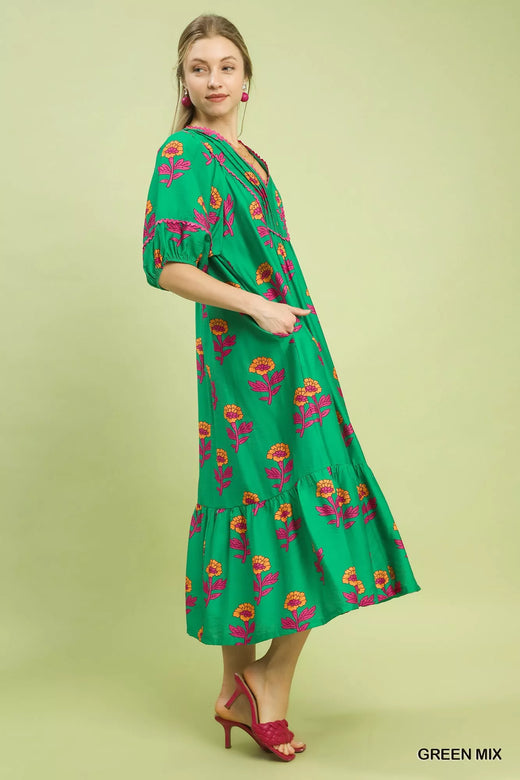 Floral Print Midi Dress - alternate view 2