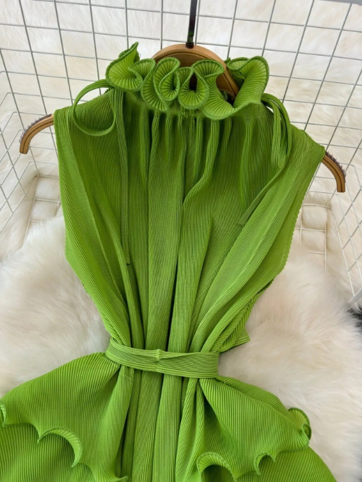 Ruffled Tiered Sleeveless Midi Dress - alternate view 3