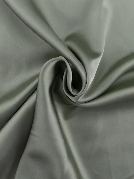 V-Neck Satin Mini Dress with Flowy Sleeves - alternate view 11