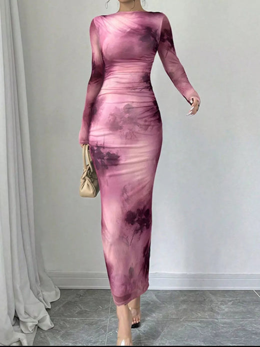 Tie-Dye Bodycon Maxi Dress - alternate view 3