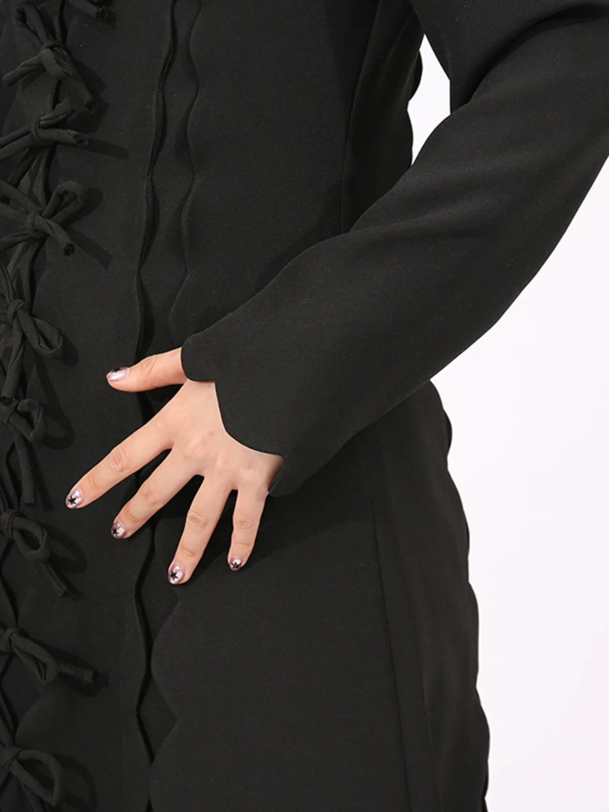 Long Sleeve Bow Front Midi Dress - alternate view 9