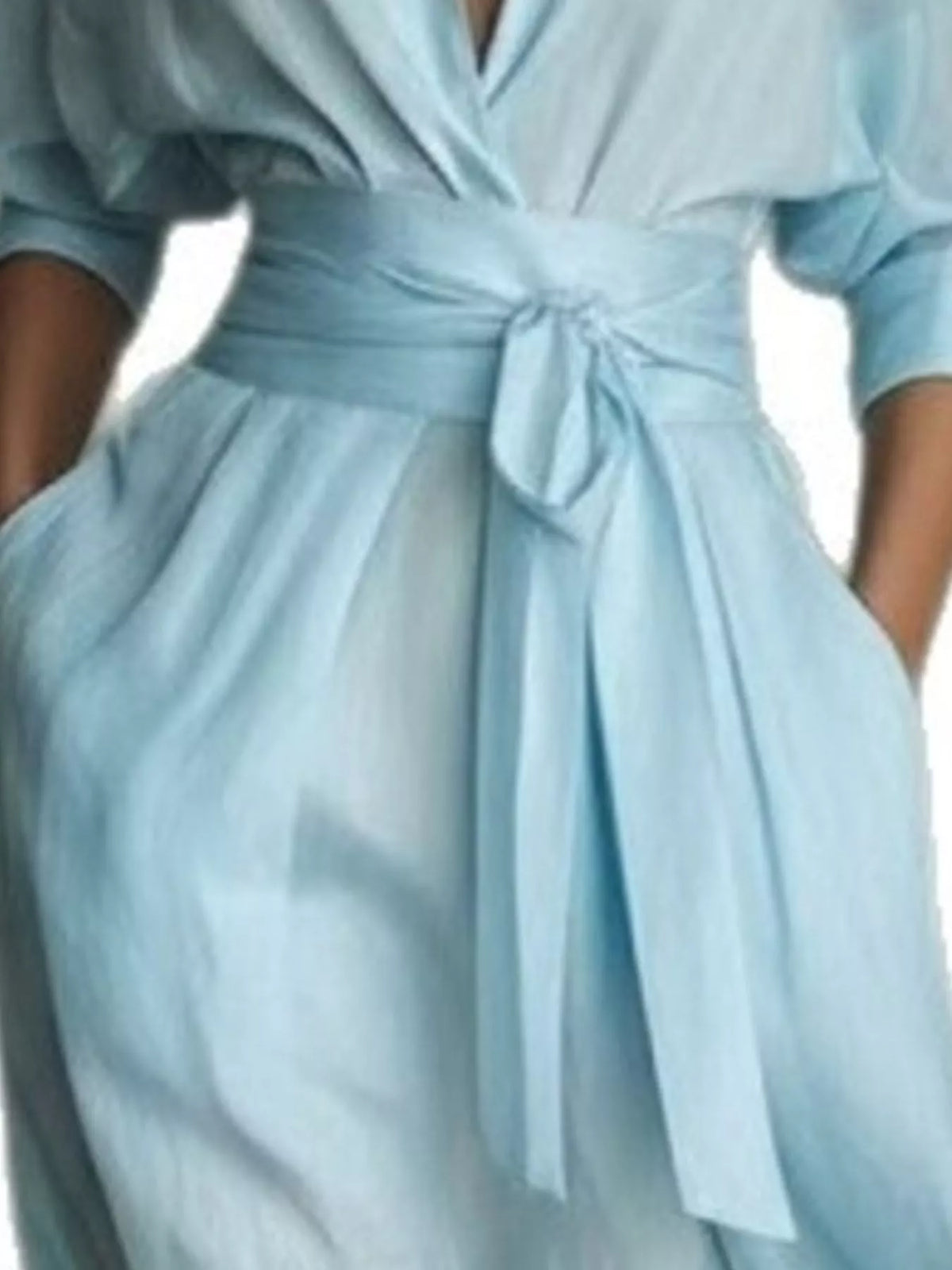 Shirt Maxi Dress with Waist-Defining Sash - alternate view 2