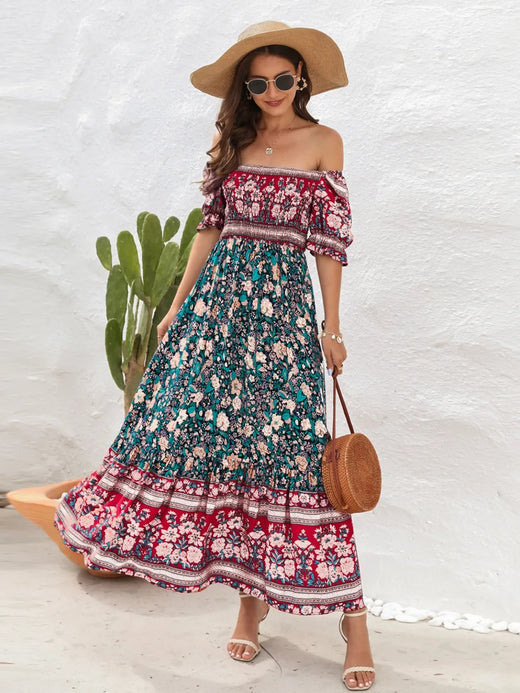 Floral Flounce Sleeve Midi Dress - alternate view 4