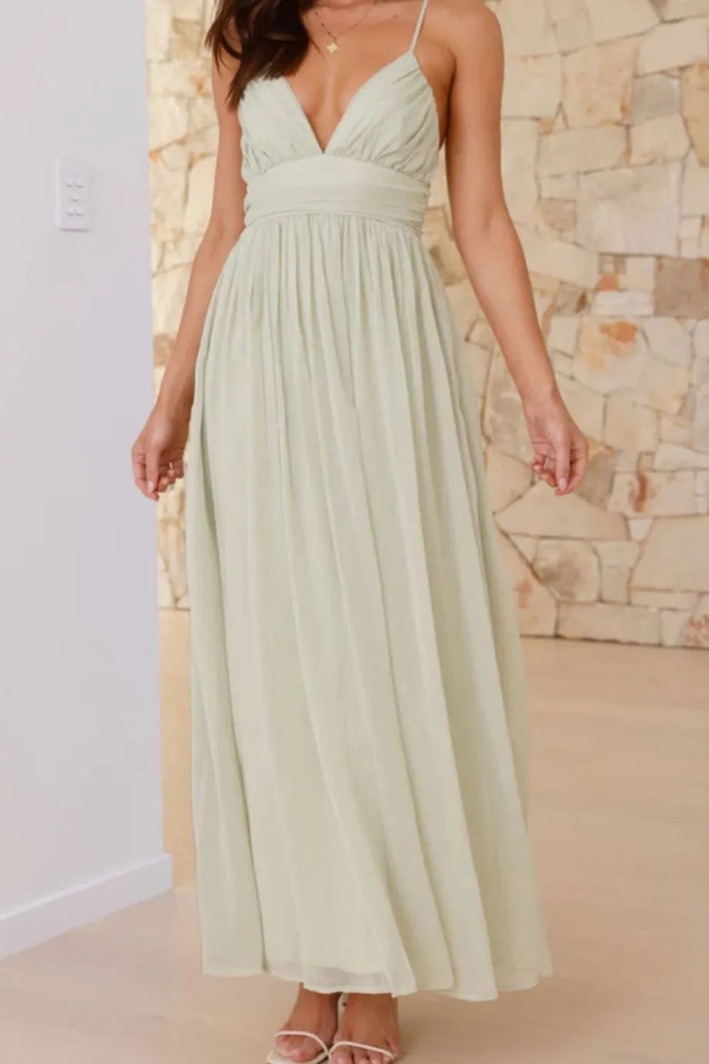 Ruched V-Neck Cami Dress