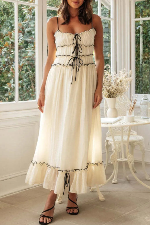 Frill Tied Front Midi Cami Dress - alternate view 4