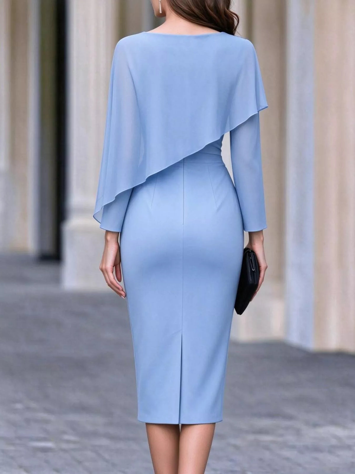 Cape-Style Bodycon Midi Dress - alternate view 8