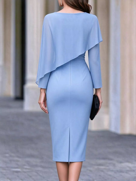 Cape-Style Bodycon Midi Dress - alternate view 8