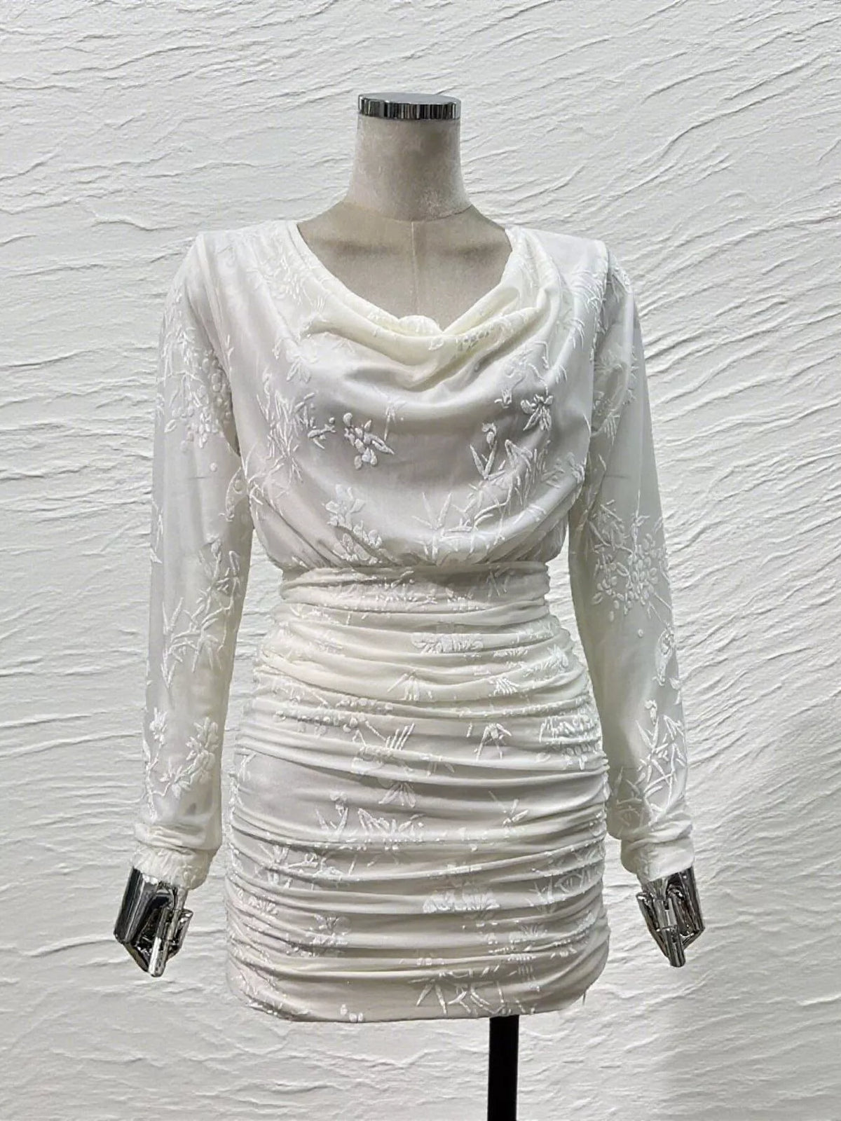 Ruched Long Sleeve Mini Dress - alternate view 3