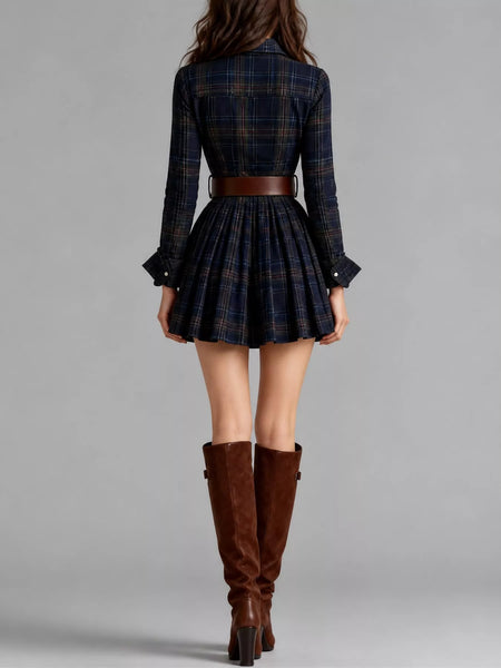 Plaid Long-Sleeve Shirt Dress - alternate view 8