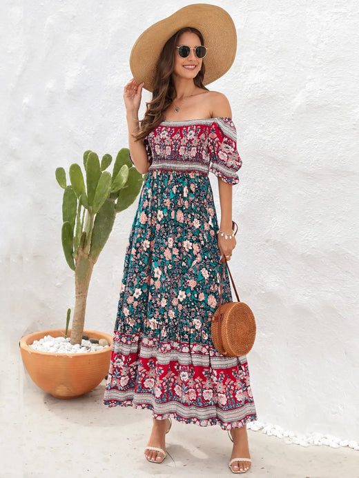Floral Flounce Sleeve Midi Dress - alternate view 5