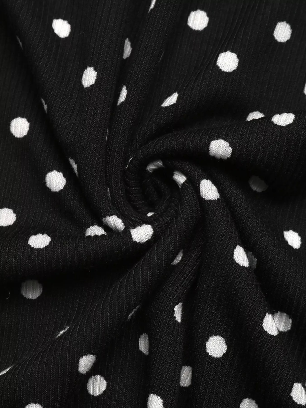 Polka Dot Long Sleeve Ruffle Hem Mini Dress - alternate view 10