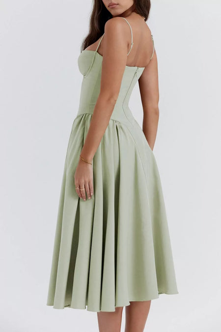 Sweetheart Neck Ruched Midi Dress - alternate view 8