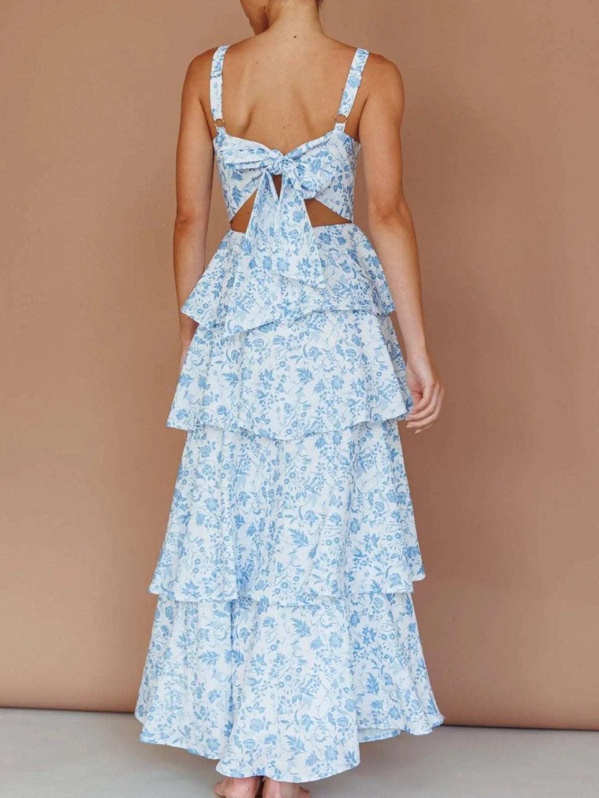 Floral Layered Ruffle Maxi Dress - alternate view 13