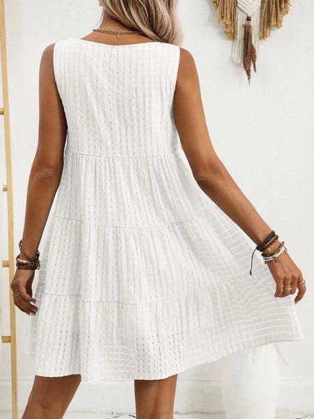 Plaid Round Neck Sleeveless Mini Dress - alternate view 11