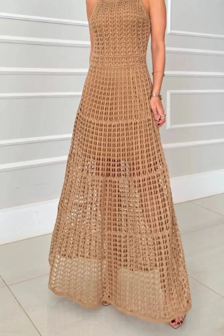 Hollowed-Out Sleeveless Maxi Dress - alternate view 5