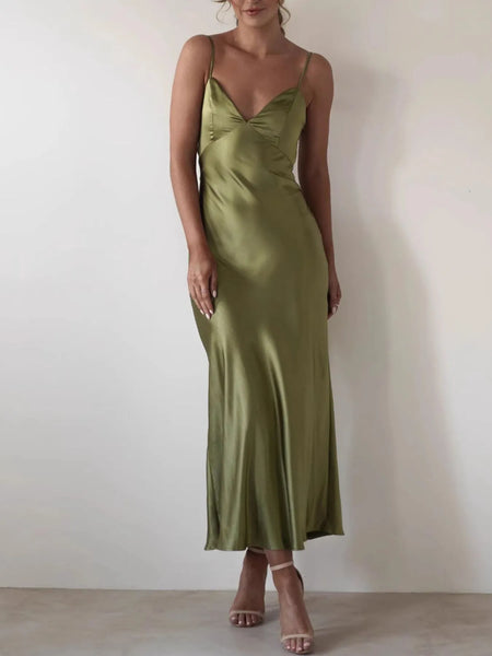 Satin Backless Cami Dress - alternate view 8