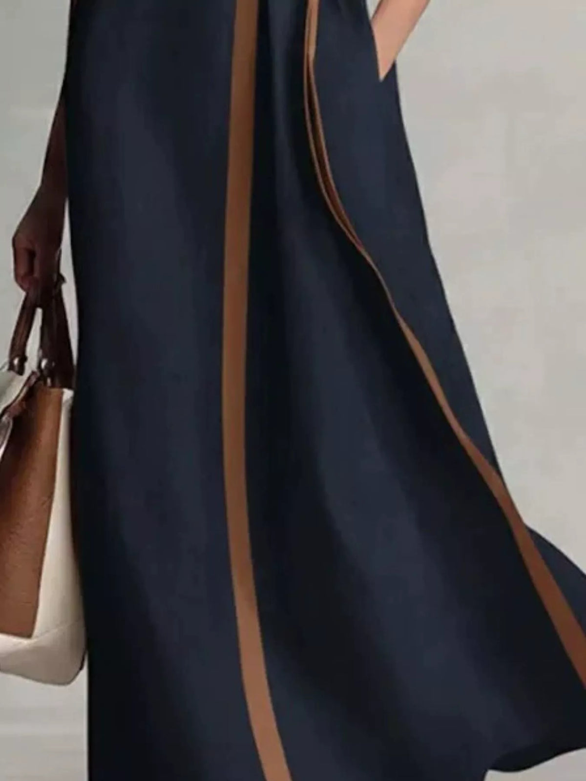 Full Size Sleeveless Wrap Maxi Dress with Contrast Trim Plus Size - alternate view 6