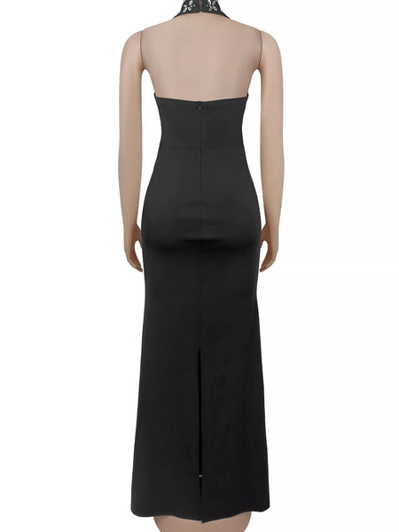 Floral Halter Neck Sleeveless Maxi Dress - alternate view 10