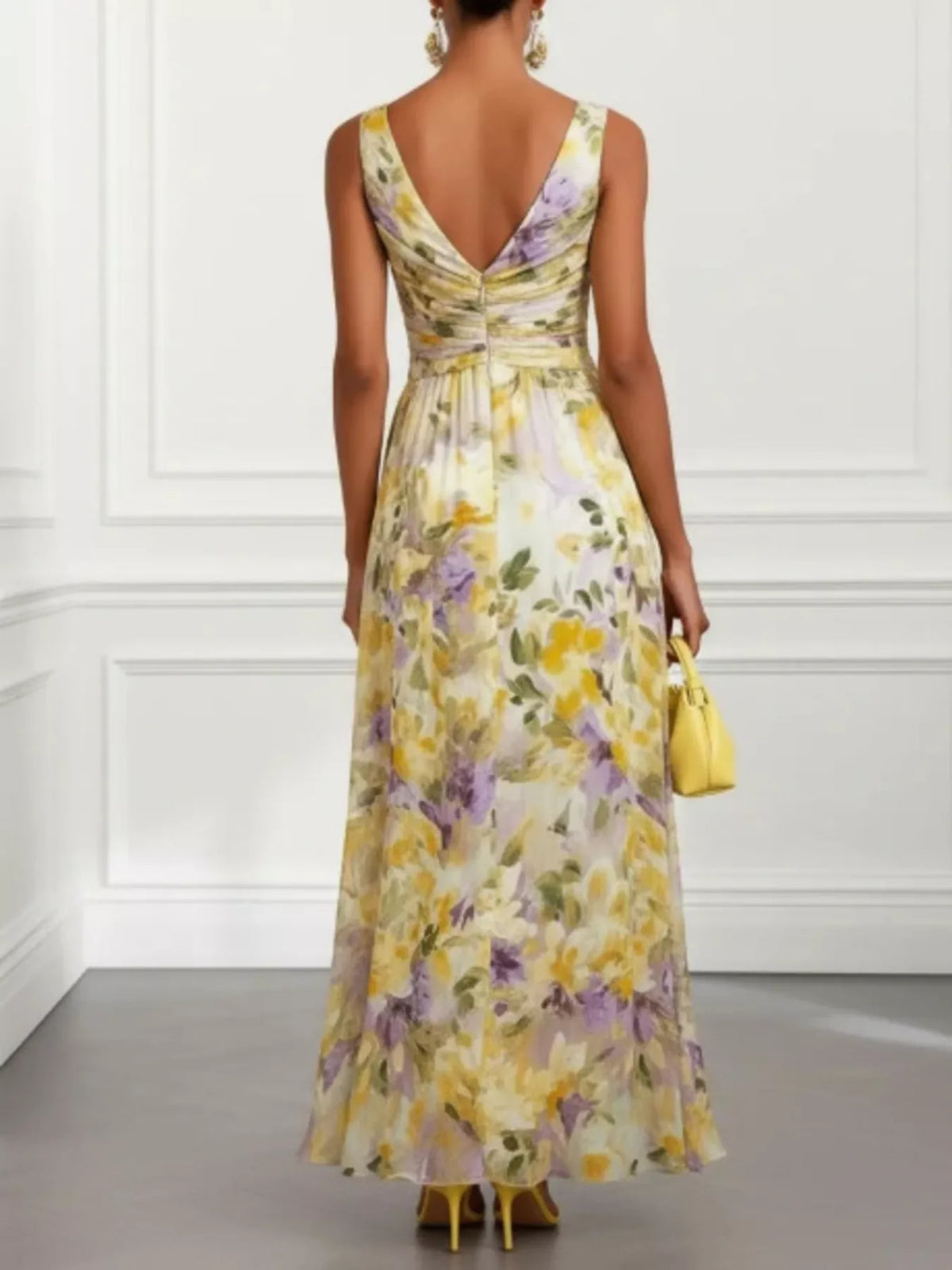 Floral Print Sleeveless Twist-Front Maxi Dress - alternate view 2