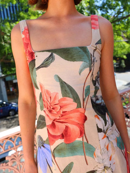 Floral Print Square Neck Maxi Dress - alternate view 11