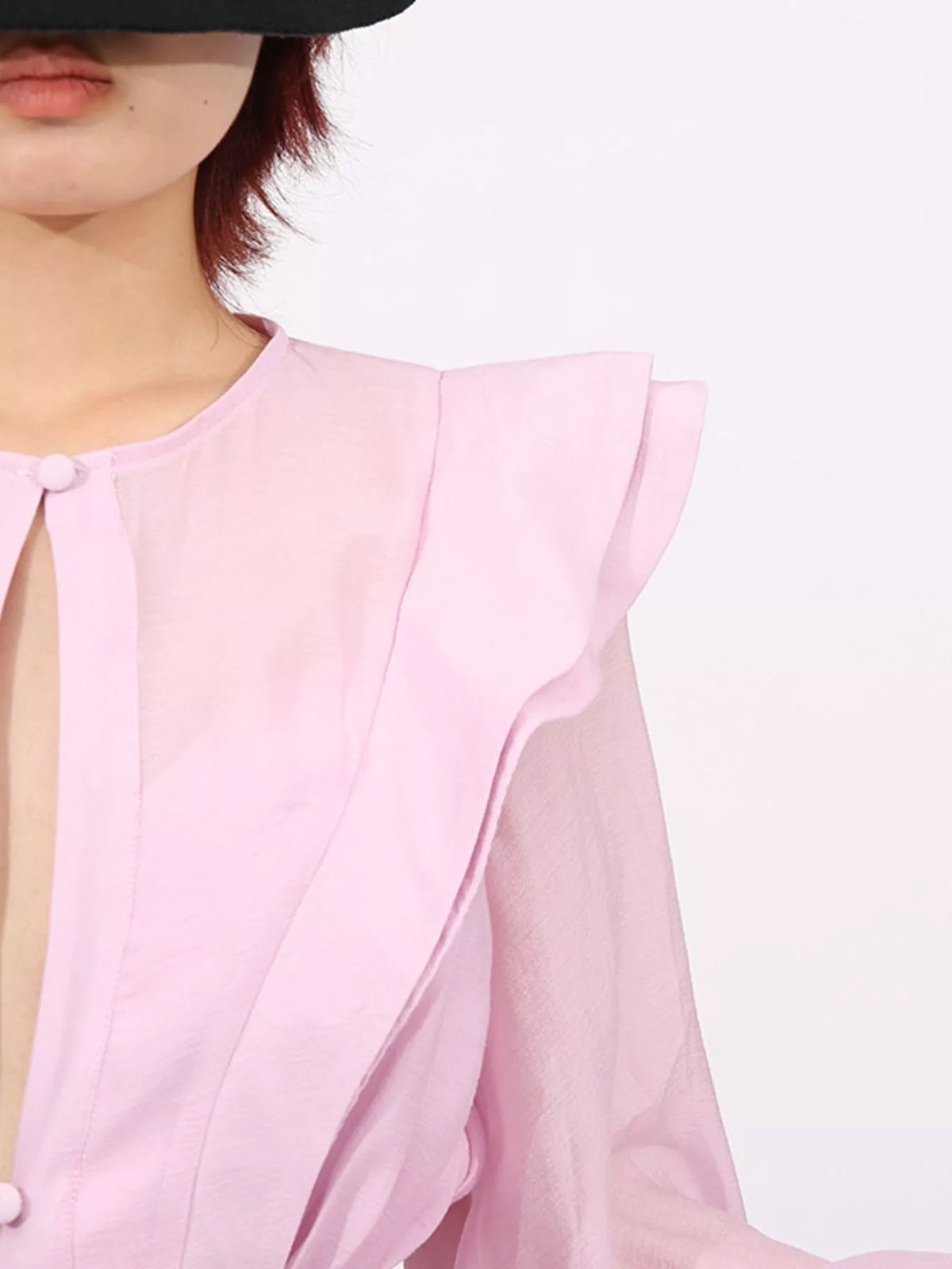 Ruffled Layered Long Sleeve Mini Dress - alternate view 5