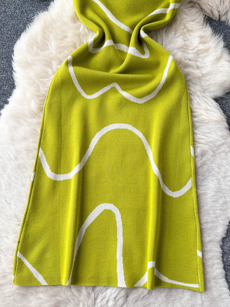 Wave Pattern Knit Midi Dress - alternate view 6