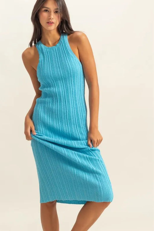 HYFVE Round Neck Bodycon Ribbed Knit Dress - alternate view 4