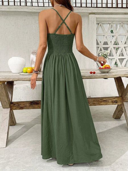 Lace Trim Spaghetti Strap Maxi Dress - alternate view 5