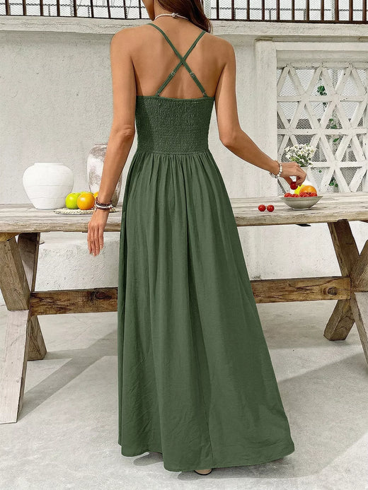 Lace Trim Spaghetti Strap Maxi Dress - alternate view 5